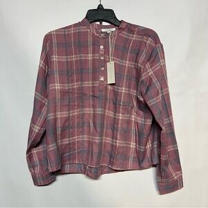 Z Supply Burgundy Plaid Button-Down Shirt